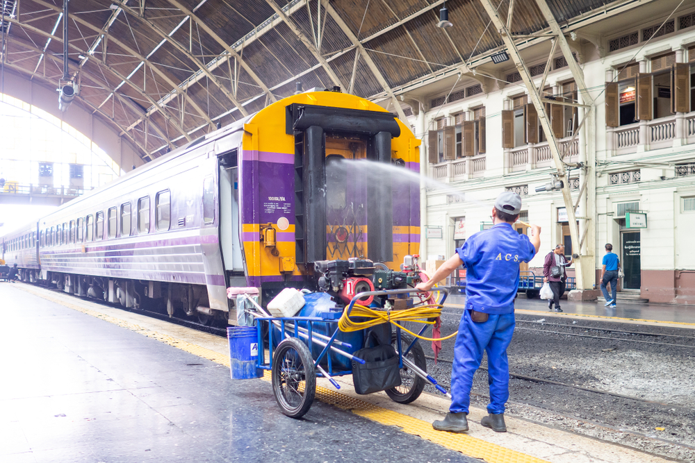 Bangkok,,Thailand,-,July,4,,2019,:,Cleaning,Employee,Washing